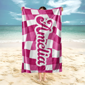 Personalized Vans Checker Pattern In Retro Style Beach Towel HA75 892798