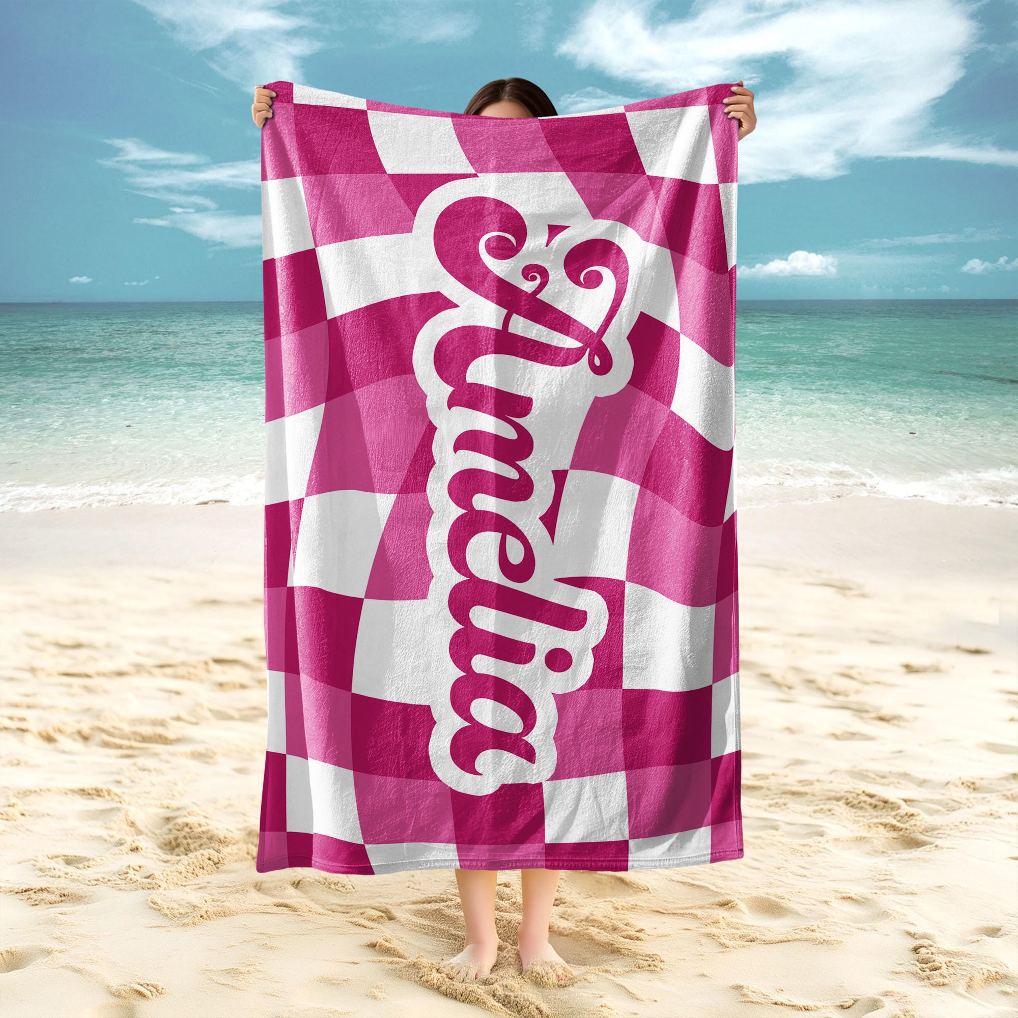Personalized Vans Checker Pattern In Retro Style Beach Towel HA75 892798
