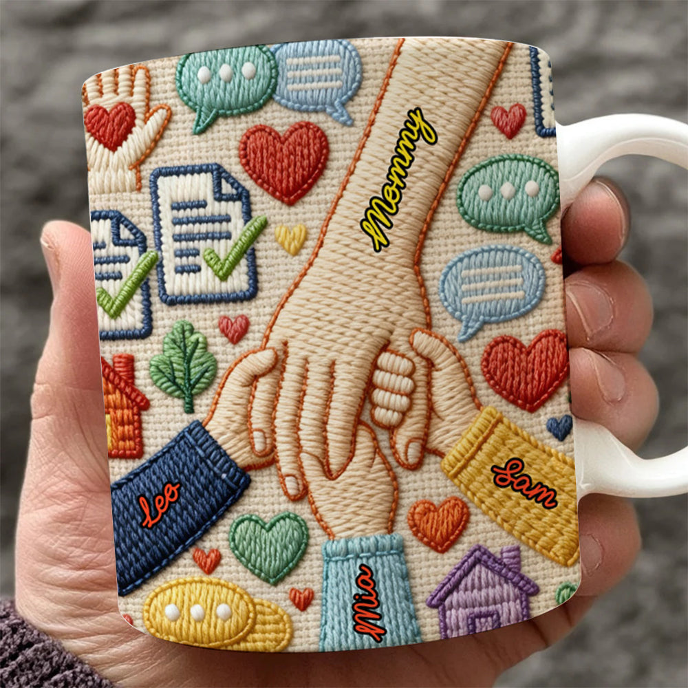 Personalized Busy Mom Knitted Yarn 3D Effect Mug - Mother's Day Gift HO82 901574