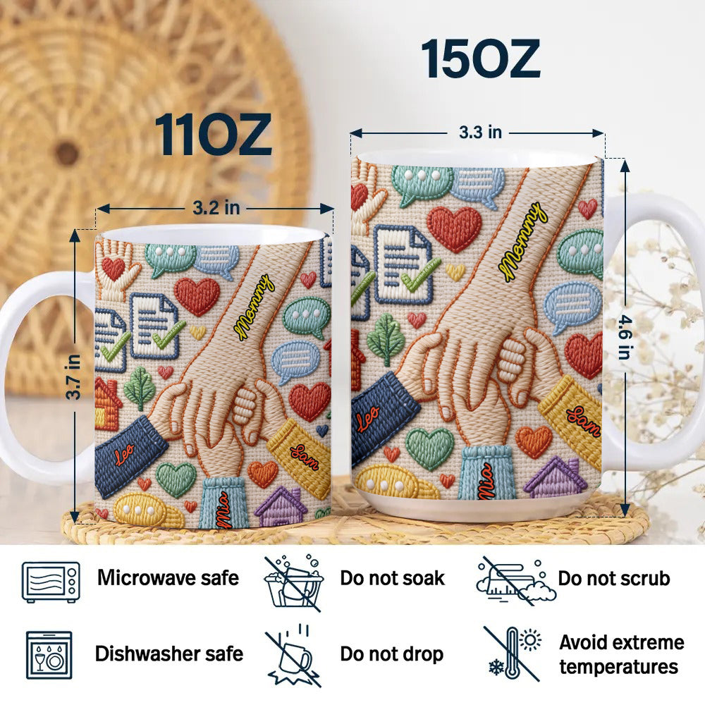 Personalized Busy Mom Knitted Yarn 3D Effect Mug - Mother's Day Gift HO82 901574