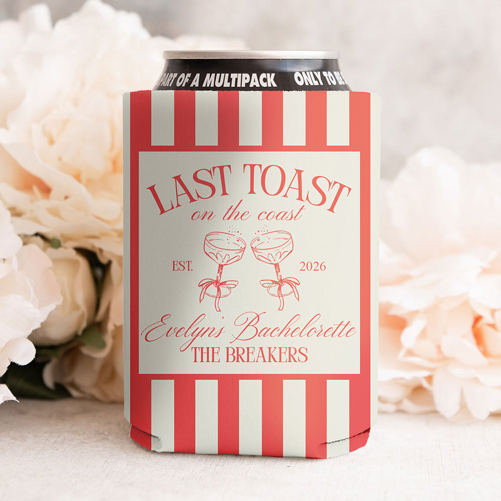 Personalized Last Toast On The Coast Bachelorette Party Print Full Can Cooler CH07 911260