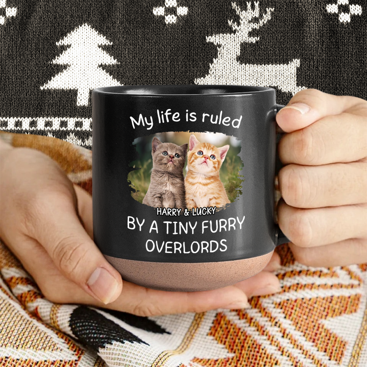 Custom Photo Ruled By Tiny Furry Overlord For Cat Lover Pottery Mug TH10 892087