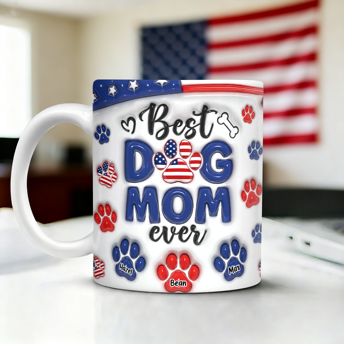 Best Dog Mom Dad Ever - Dog & Cat Personalized Custom 3D Inflated Effect Printed Mug HA75 920328