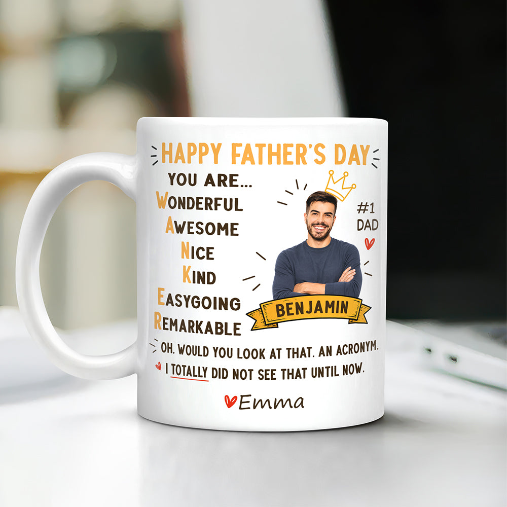 Custom Photo Funny Dad Acronym Mug, Joke Gift for Dad, Father's Day LM32 669085