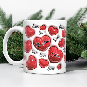Personalized Custom Name Love Heart Valentine 3D Inflated Effect Mug For Couple TH10 896973