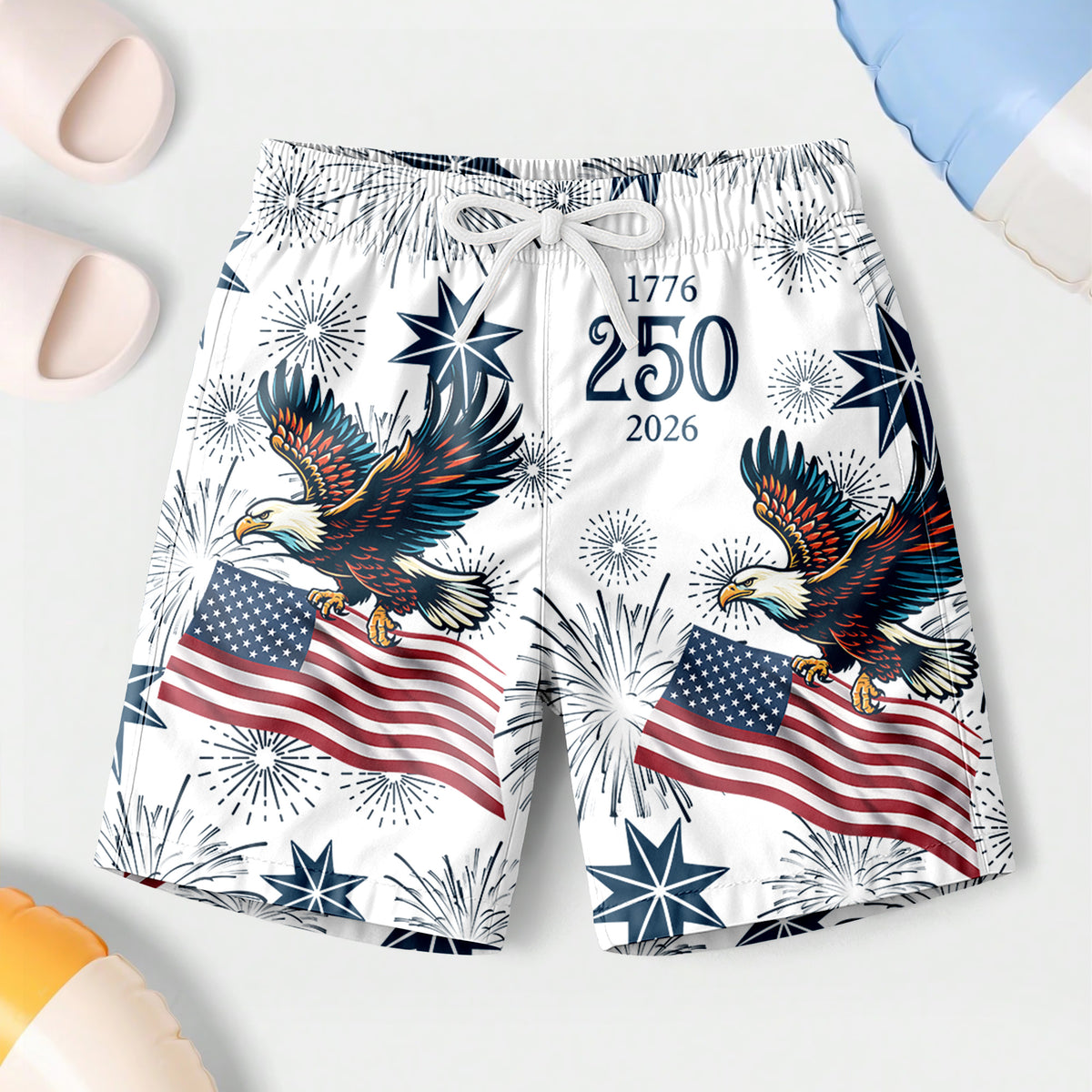 America 250 Years Anniversary 1776–2026 Eagle Kid Beach Short TH10 169399