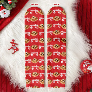 Custom Puppy Photo The Dog Father with Pawprints Design - Personalized Socks LM32 897279