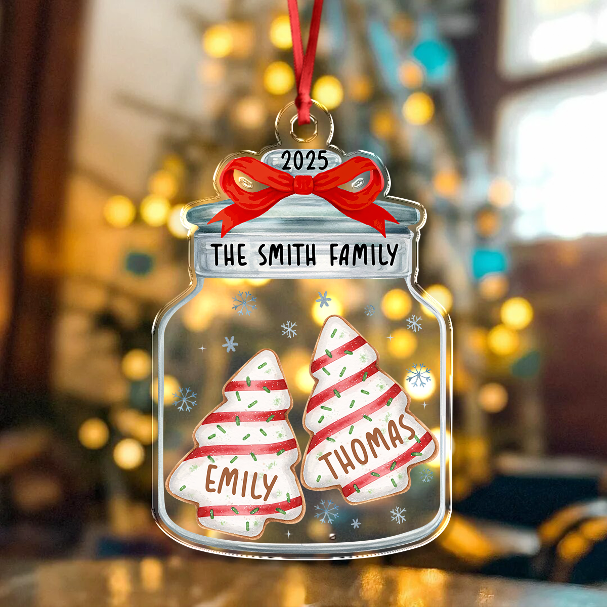 Personalized Family Name Christmas Acrylic Ornament Gift For Family LM32 897383