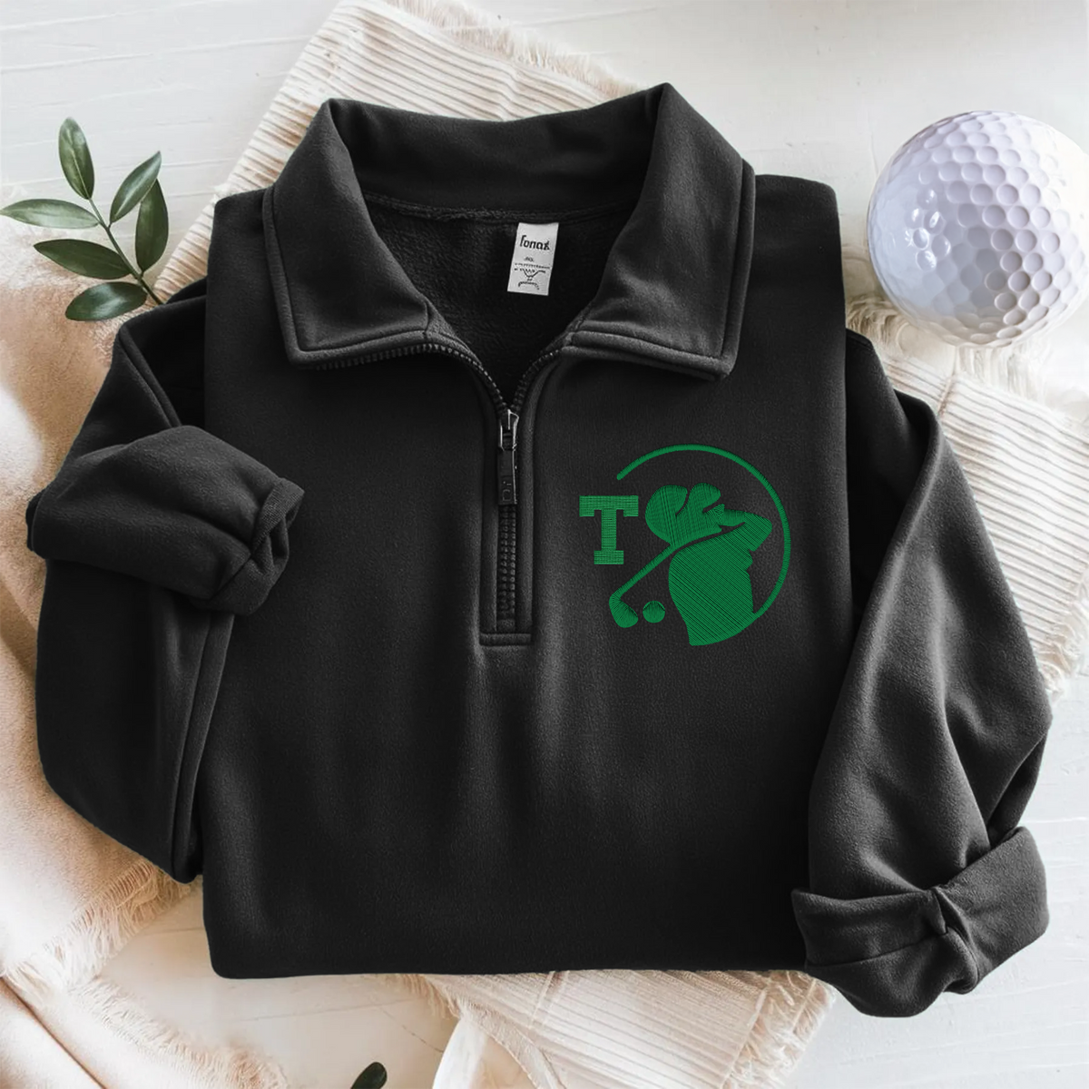 Custom Initial Name Embroidered Quarter Zip Sweater Gift For Golf Lovers CH07 910020