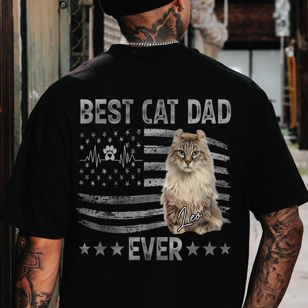 Custom Photo Best Dog And Cat Dad Ever Dark Shirt CH07 895888