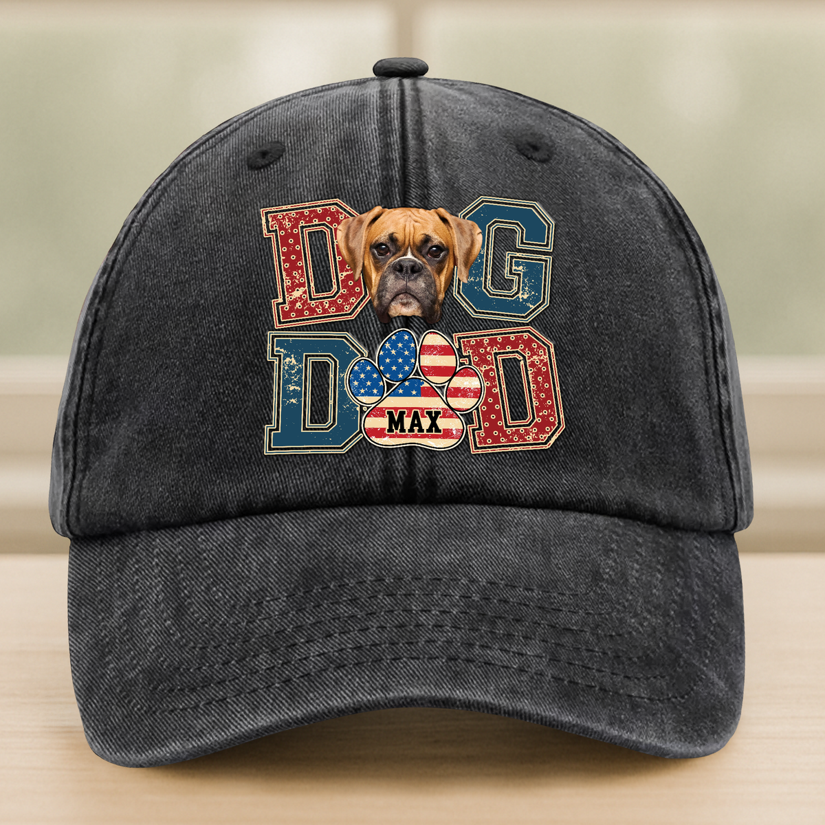 Custom Photo Best Dog Dad, Best Scooper Washed Denim Baseball Cap Gift For Father's Day, Dog Lovers HO82 894034