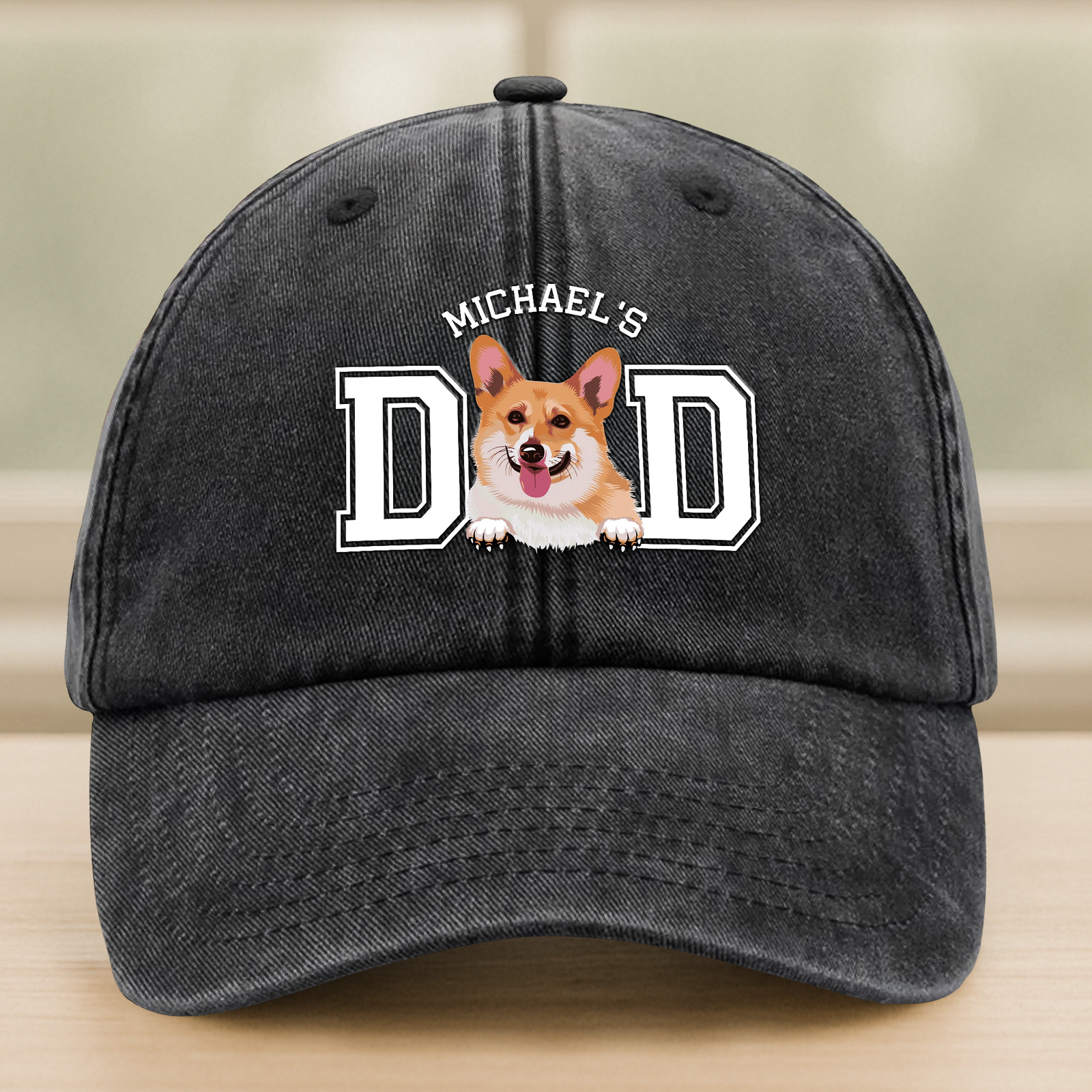 Personalized Dog Cat Dad Washed Denim Baseball Cap Gift For Father's Day HO82 893954