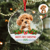 Custom Photo Dog First Christmas Glass Ornament HA75 897258