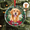 Custom Photo Christmas Glass Ornament For Dog Lovers HA75 897064