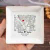 Custom Map Engaged Ring Dish Gifts For Couple HO82 901114