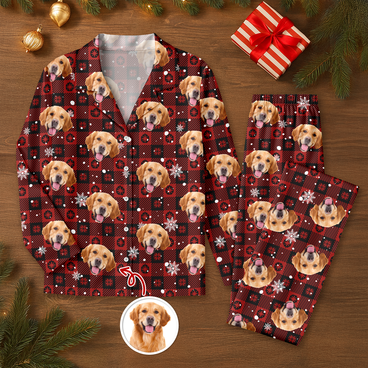 Custom Buddy Photo Christmas Snow Pajamas CH07 899910