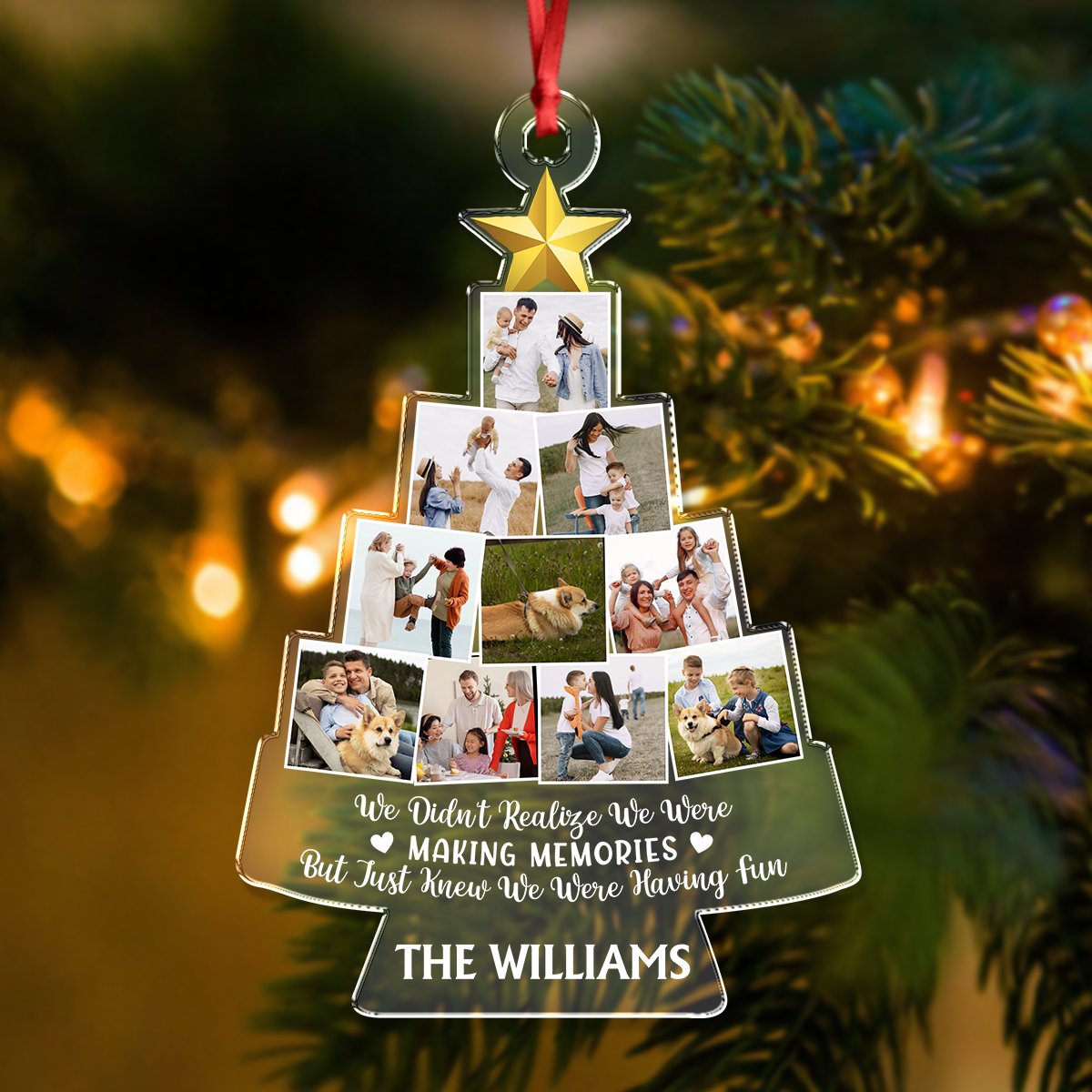 Custom Family Photo We Just Knew We're Having Fun Christmas Acrylic Ornament LM32 895901