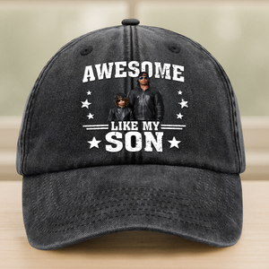 Custom Photo Cool Dad, Cooler Daughter Personalized Vintage Washed Denim Baseball Cap - Father's Day, Gift For Dad CH07 895920