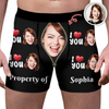 Custom Photo Property Of Her - Personalized Photo Men's Boxer Briefs HA75 898418