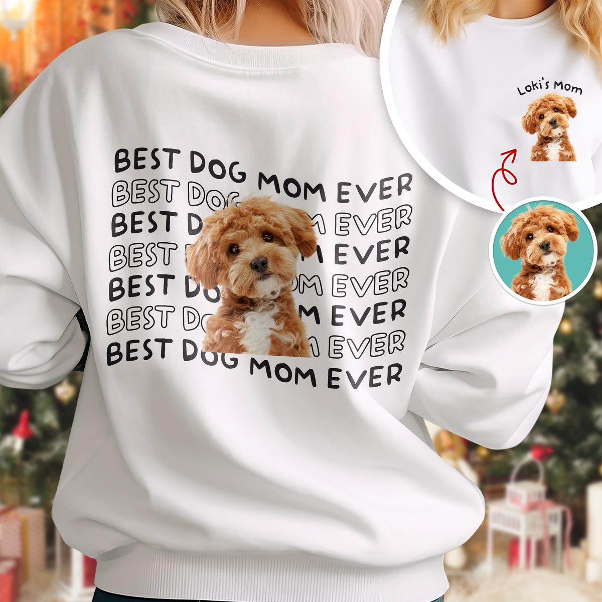 Custom Dog Photo Best Dog Mom Ever Back Front Shirt Gift For Dog Owner TH10 898787