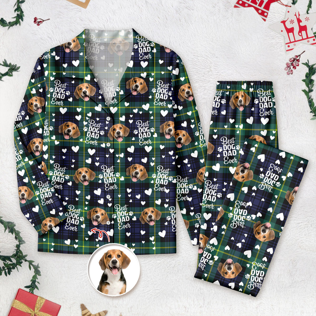 Custom Photo Best Dog Mom, Best Dog Dad Ever Pajamas HA75 897620