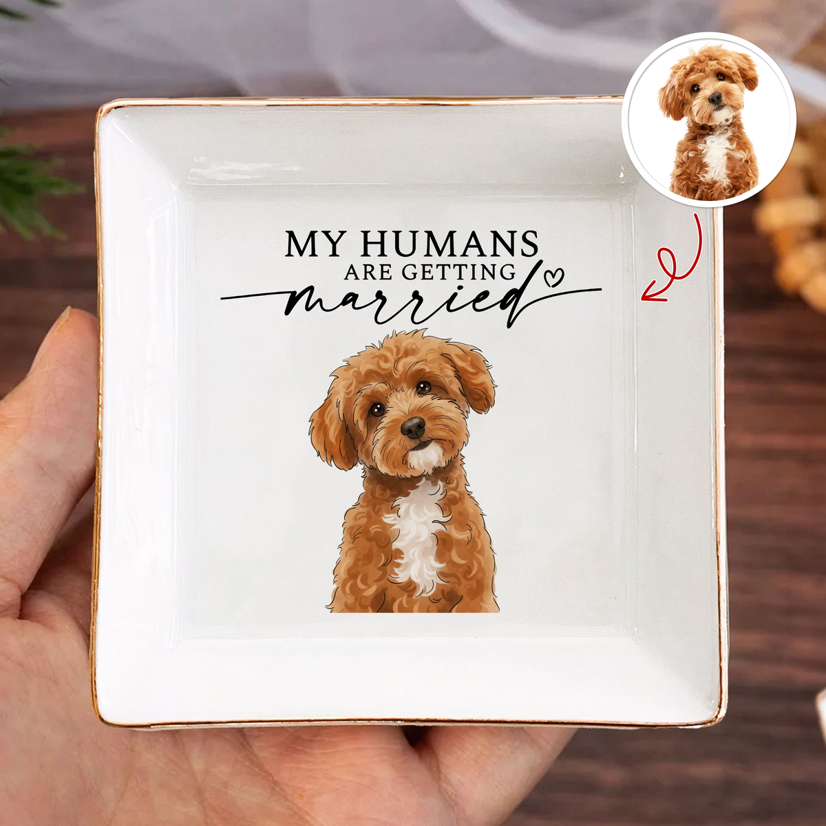 Custom Pet Photo Ring Dish Engagement Gift For Dog Lover HO82 901094