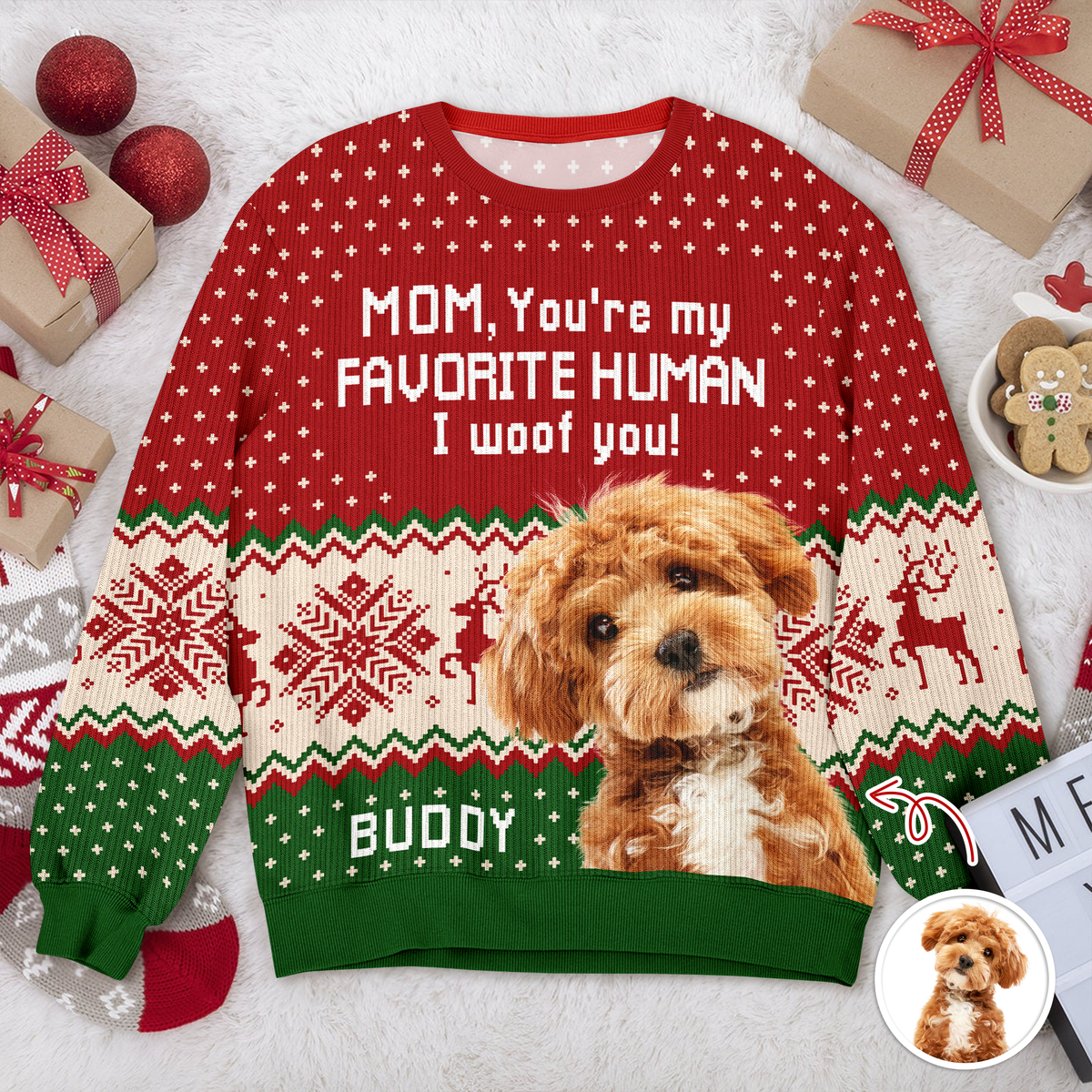Custom Photo You're My Favorite Human Dog Cat Ugly Sweater HA75 892902