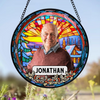 Custom Photo and Name Grandparent Memorial Stained Glass Suncatcher HA75 897150