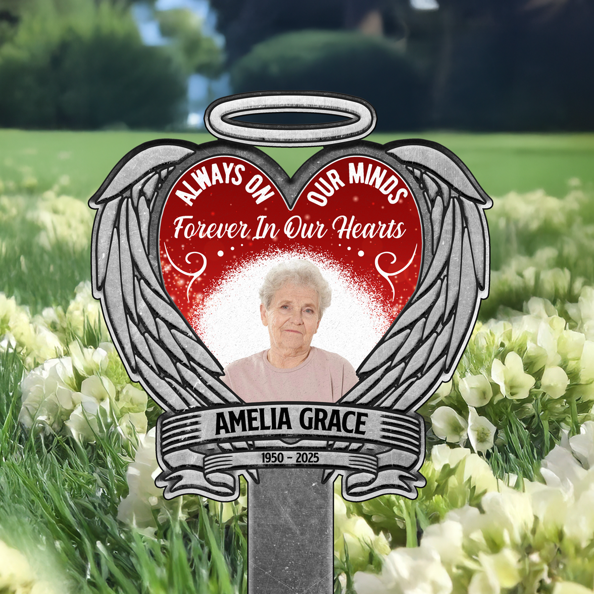 Custom Photo Always On Our Minds - Forever In Our Hearts Garden Stake HA75 892702