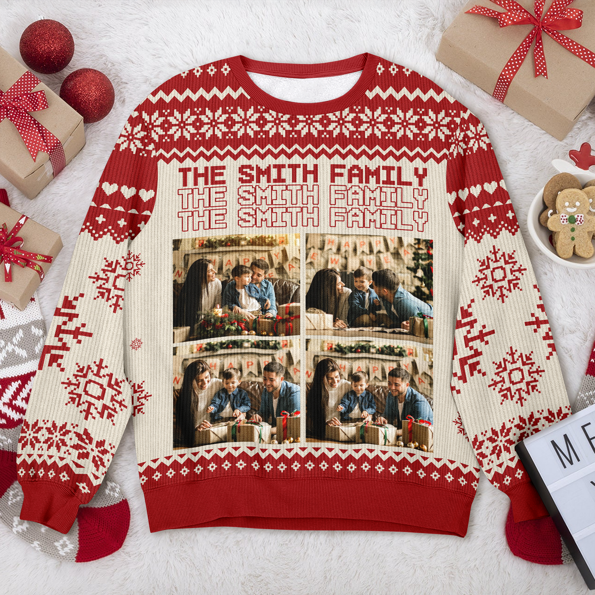 Custom Photo Family Gathering Festive Vibe - Personalized Unisex Ugly Sweater CH07 896960