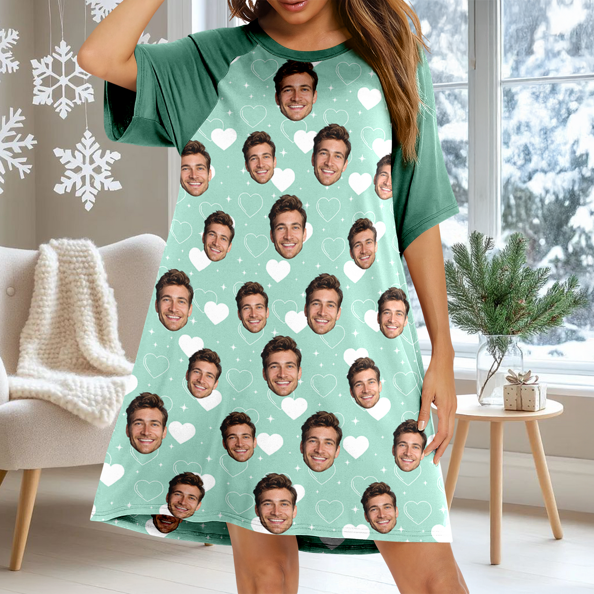 Custom Face Nightgown Valentine's Day Gift For Wife, Girlfriend CH07 910362