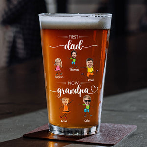 Custom Photo First Dad Now Grandpa Beer Glass For Dad And Grandpa TH10 892803