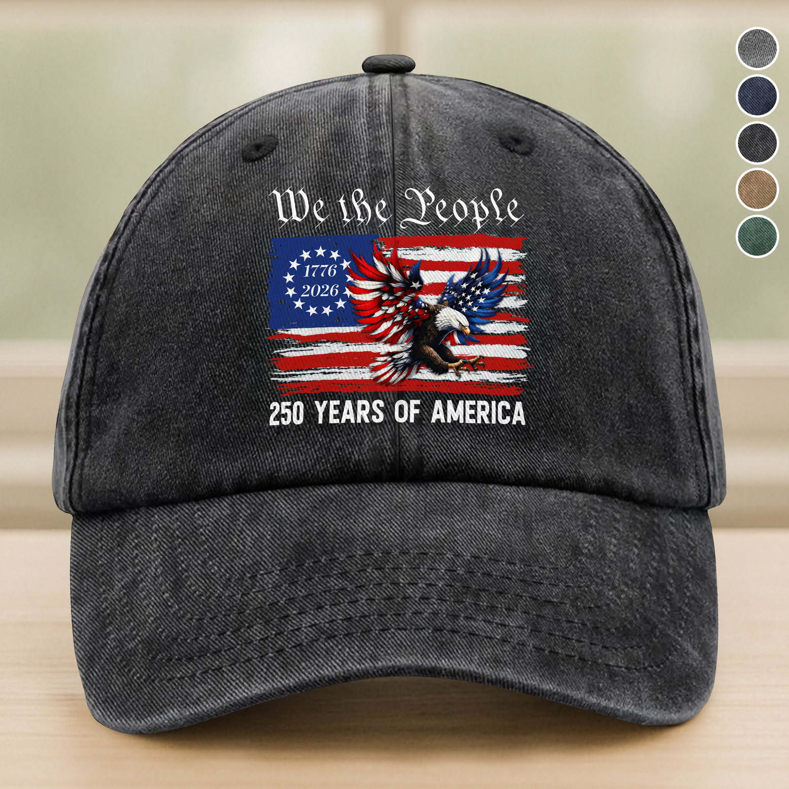 Patriot We The People 250 Years of America 1776-2026 Washed Denim Baseball Cap HA75 920318