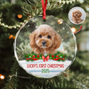 Custom Photo Dog First Christmas Glass Ornament HA75 897258