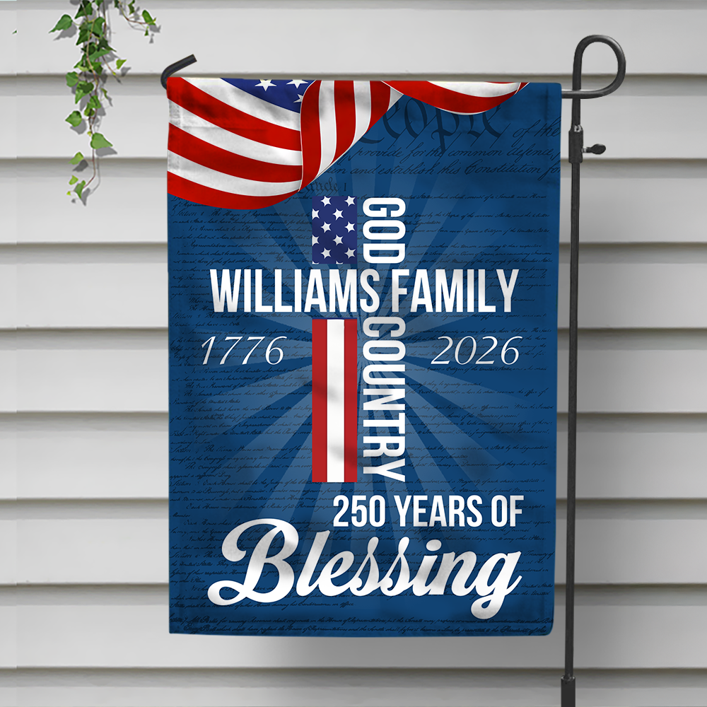 American Patriotic Flag, 250 Years of Blessing God 1776 2026 Garden Flag HA75 898776
