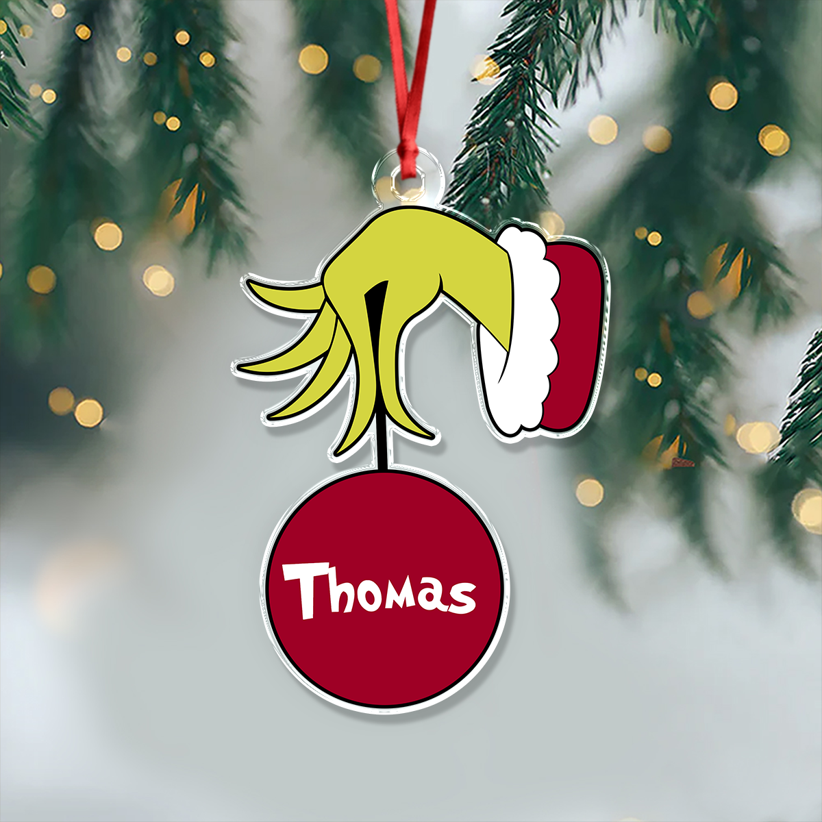 Personalized Elf Hold Christmas Ball Acrylic Ornament TH10 896391