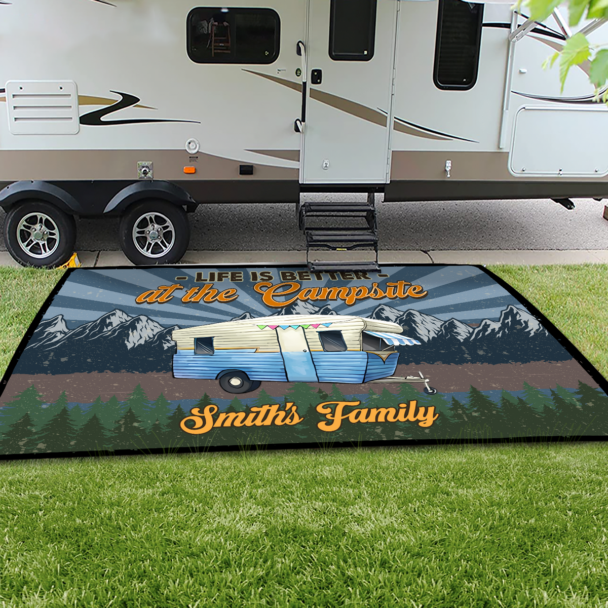Personalized Retro Camping Patio Rug Gift For Family Love Camping CH07 896196