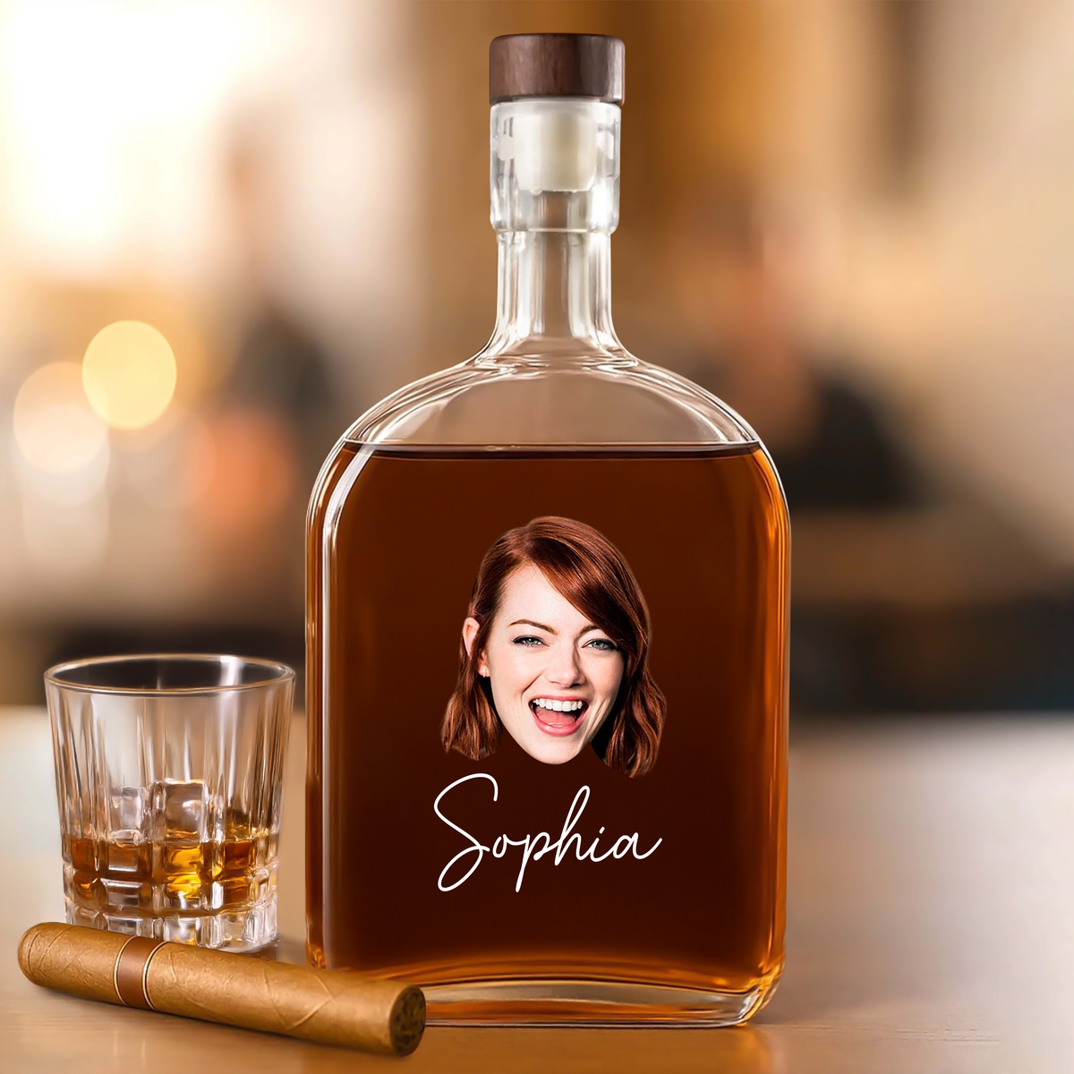 Custom Face Photo And Name On Whiskey Bottle TH10 894011