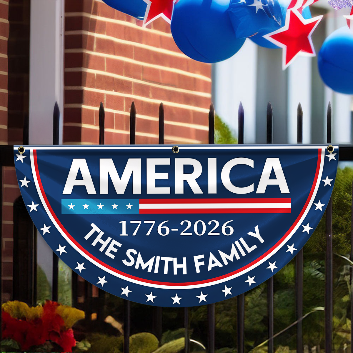 Celebrate America's 250 Years Anniversary Custom Family Name Non-Pleated Fan Flag CH07 910172