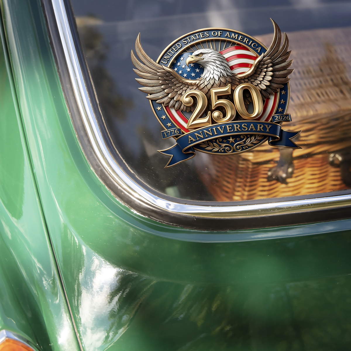 Eagles Flag USA 250th Anniversary Patriotic Car Window Decal Sticker LM32 899057