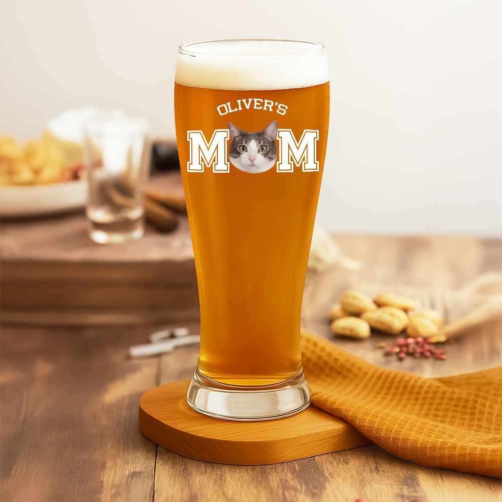 Custom Photo Dog Cat Dad Mom Personalized Pilsner Glass HA75 892884