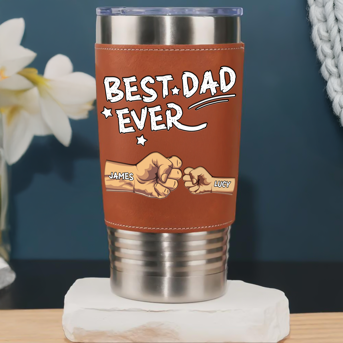 Best Dad Ever Leather Tumbler Gift For Dad TH10 894053