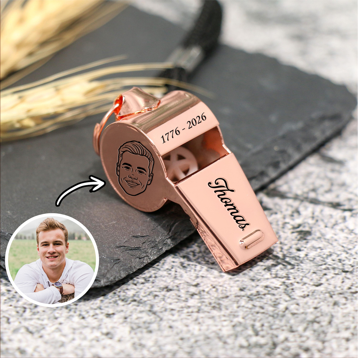 Custom Face Photo America 250 Coach Whistle Personalized Freedom Gift LM32 897907