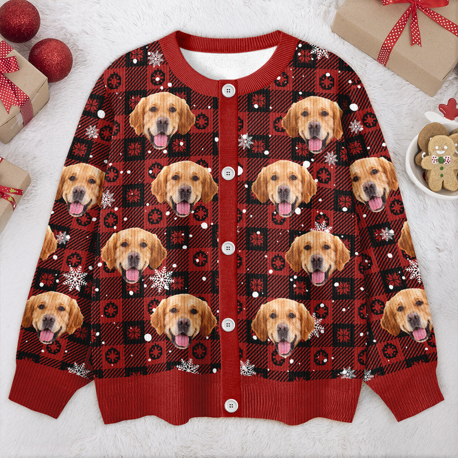 Custom Buddy Photo Christmas Snow Cardigan CH07 899584