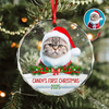 Custom Photo Cat First Christmas Glass Ornament HA75 897260