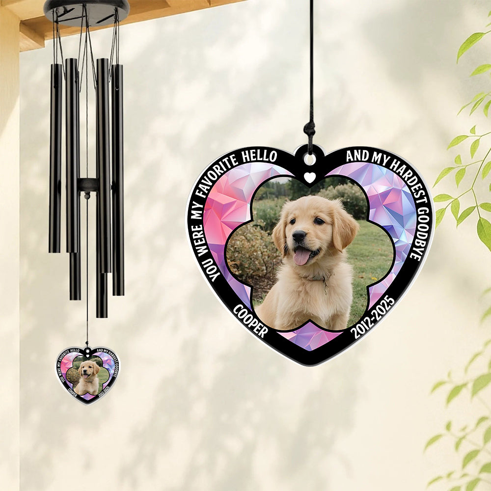 Custom Photo Forever In Our Hearts Memorial Acrylic Wind Chimes HA75 892726