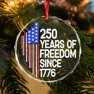 250 Years Of Freedom 250th Birthday America Flag 4th Of July Glass Ornament HO82 894806