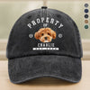 Custom Photo Property Of Dog Washed Denim Baseball Cap HA75 892484