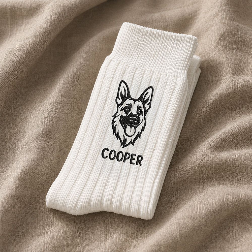 Custom Dog Cat Face Embroidered Socks Pet Lover Gift CH07 180350