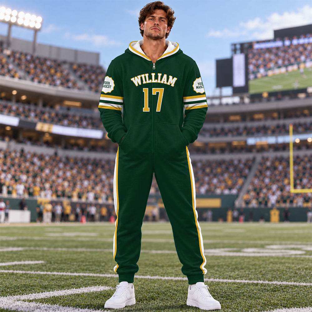 Custom Photo Football Onesie Pajamas - Football Player Gift HO82 903702